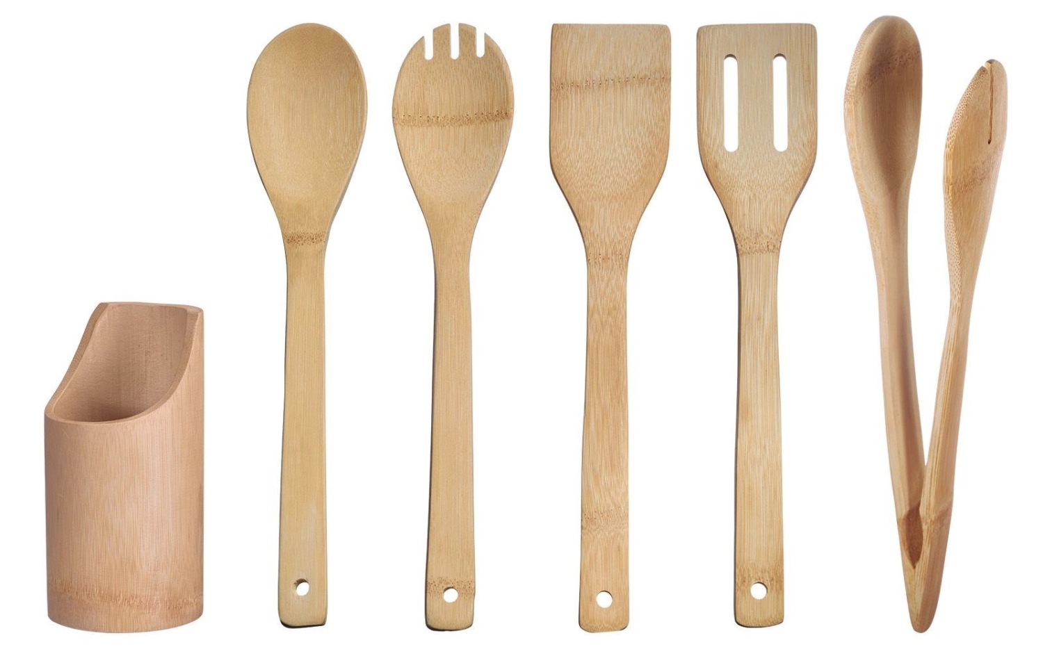 6 pcs. set d'ustensiles de cuisine bambou