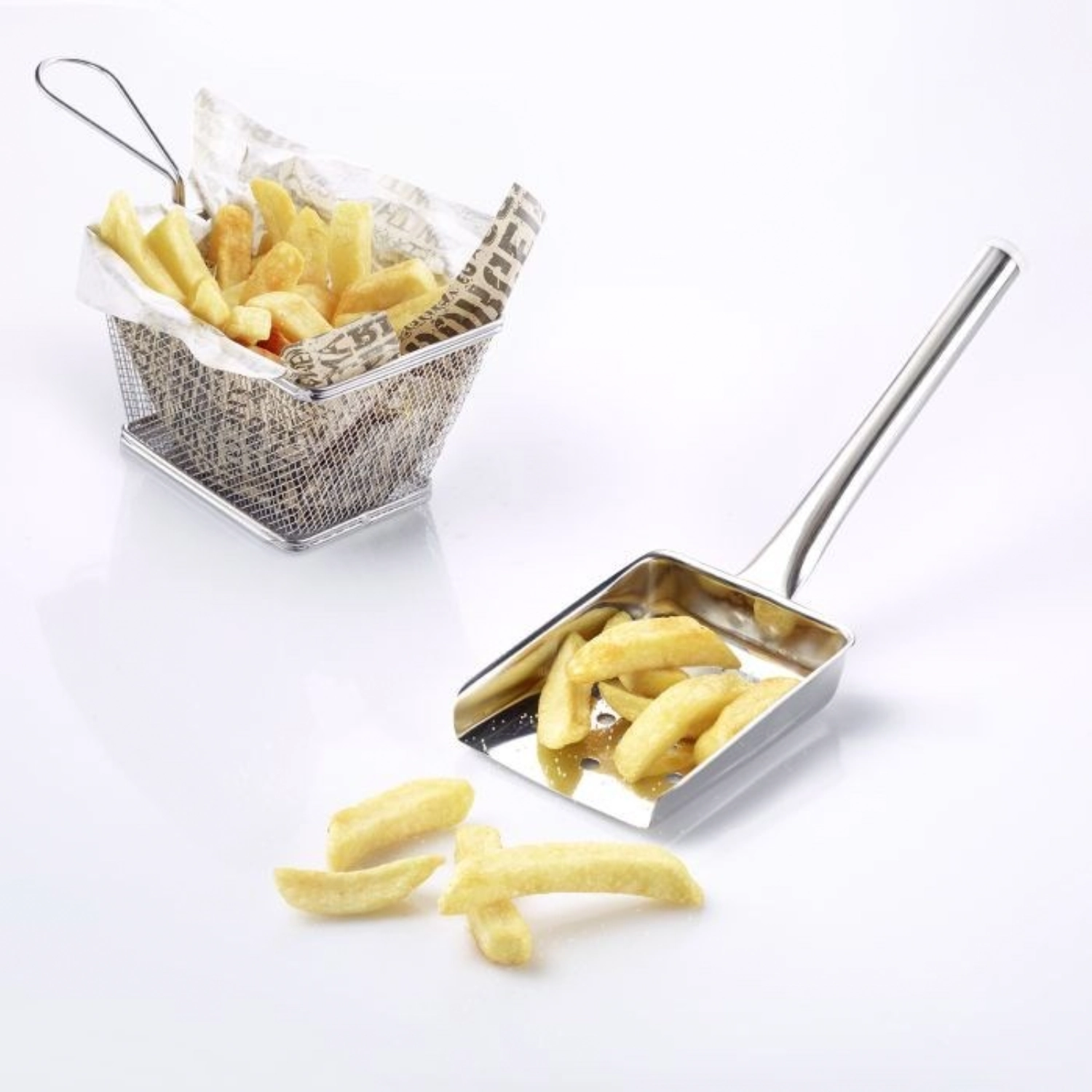 Pelle à frites, acier inoxydable