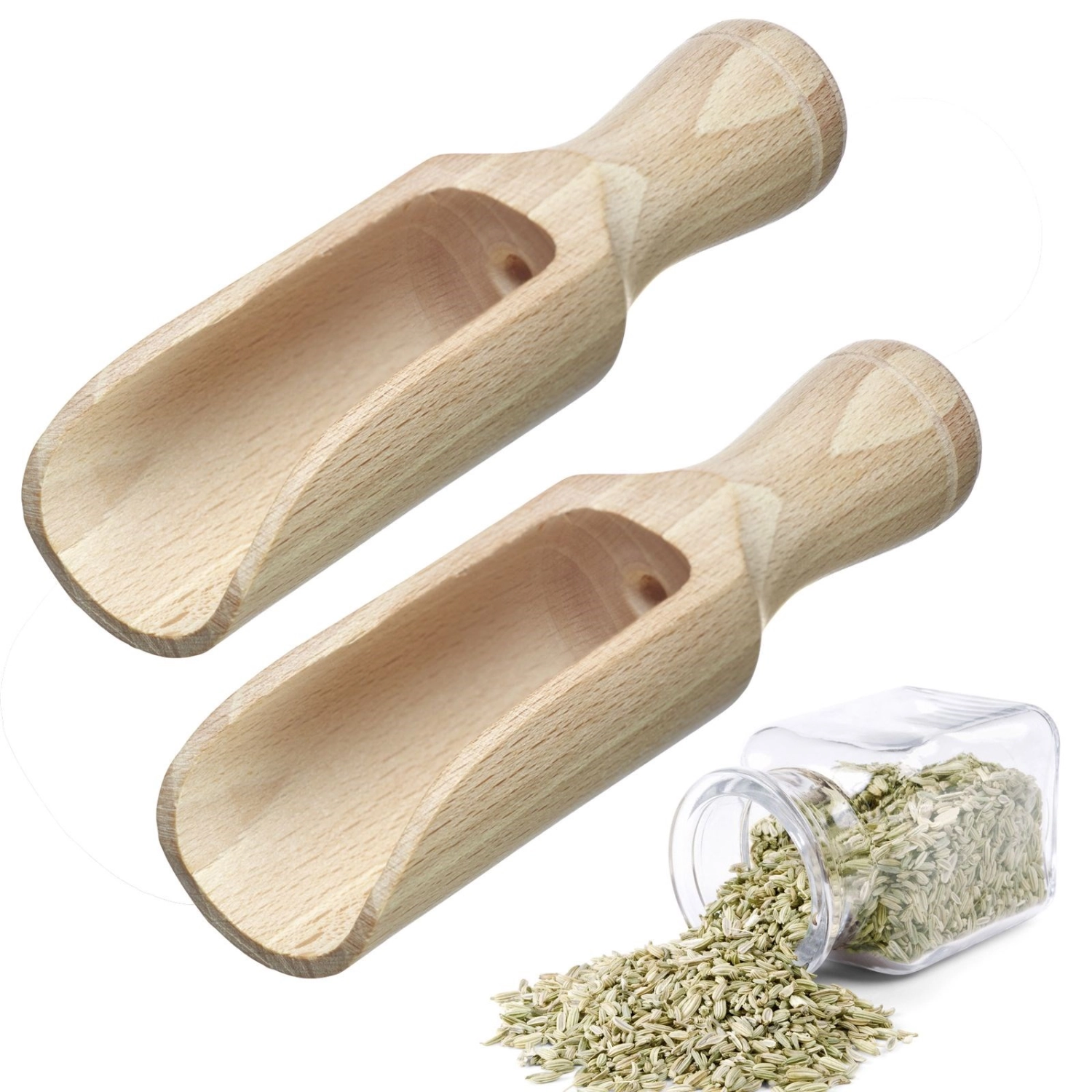 Set de 2 pelles à épices maxi 12ml 10.5x2.9x2.1cm