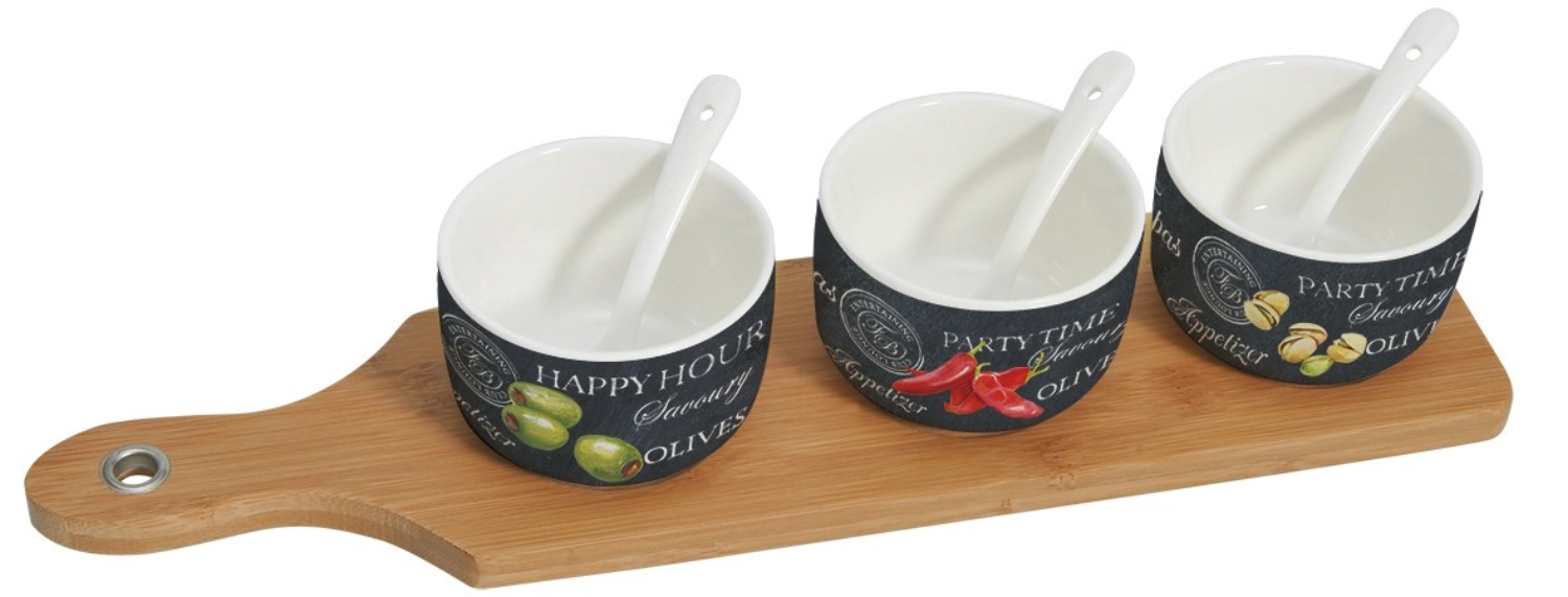 World of Party Set d'amuse-bouches av 3 bols et plateau