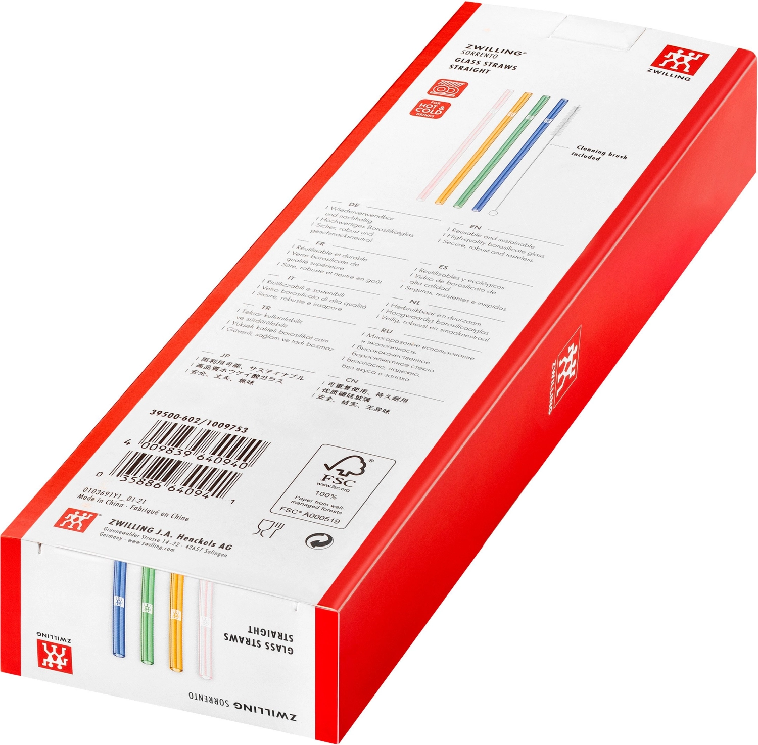 4er Set Sorrento Glas Strohhalme