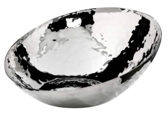 Coupe inclinée, acier inoxydable, martelé, D38cm, H7/15cm