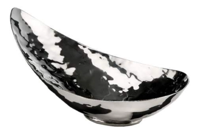 Schale oval, Edelstahl, gehämmert, 40x23cm, H9/18.5cm