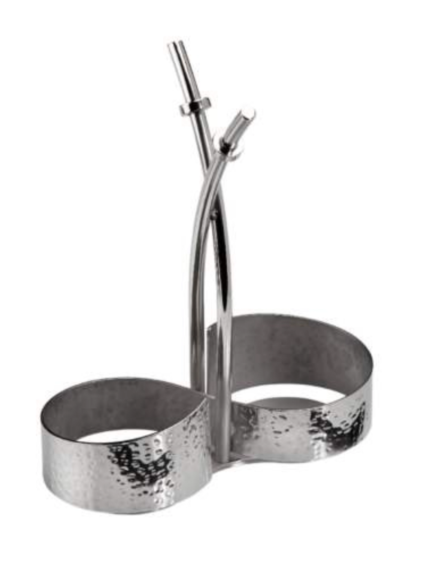 Service de table, acier inoxydable martelé, 18.5x8.7cm, H22c