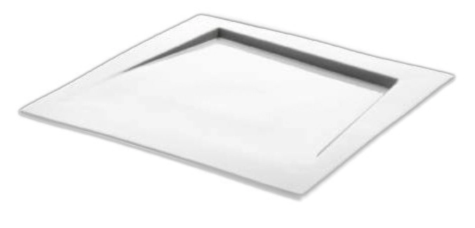 4er Set MODUL Teller, Porzellan, weiss, 27x27cm