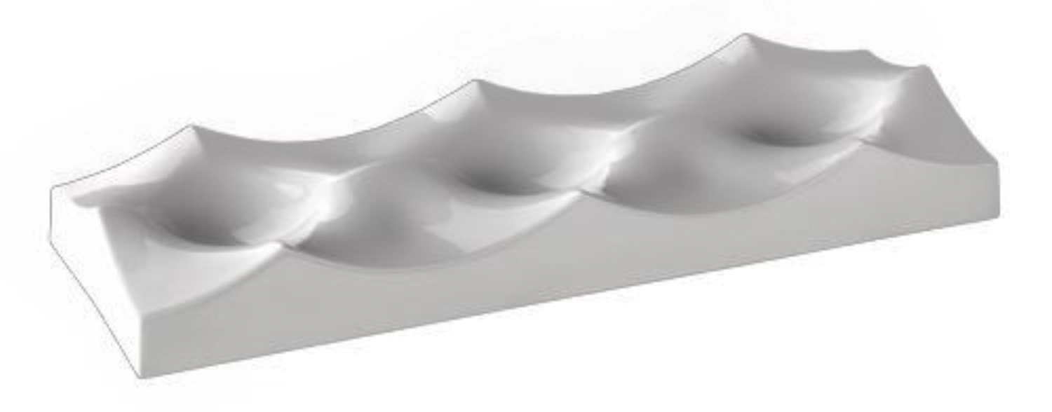 COLLINA Platte, Porzellan, weiss, 36.5x12.5x4.5cm