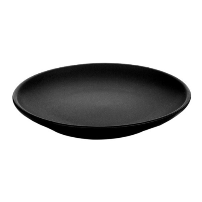 12er Set Miniteller flach, Porzellan, schwarz matt, 10.5cm