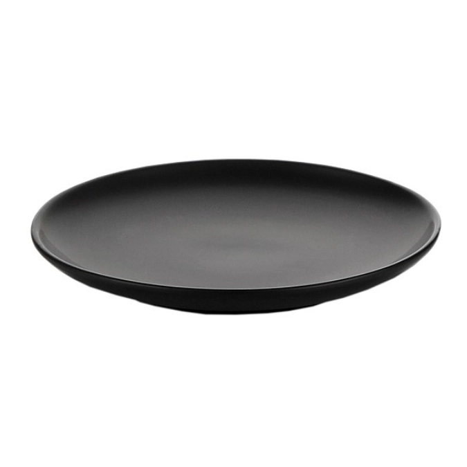 4er Set Teller flach, Porzellan, schwarz matt, D17cm