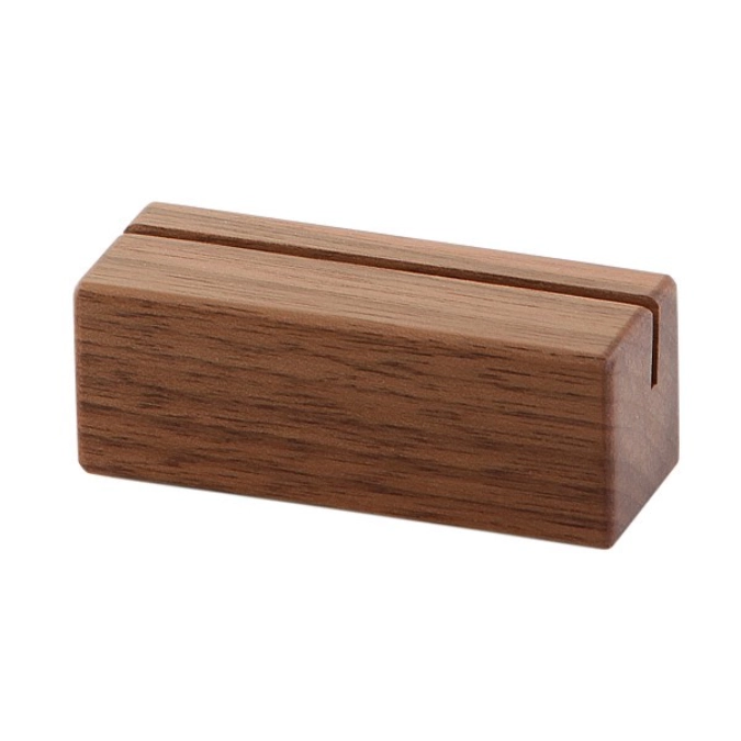 4er Set SOLID Kartenhalter, Walnuss-Massivholz, 8x3x3cm