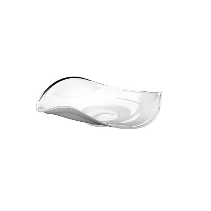 Glasschale gewellt, weiss, D38-40cm, H9.5cm