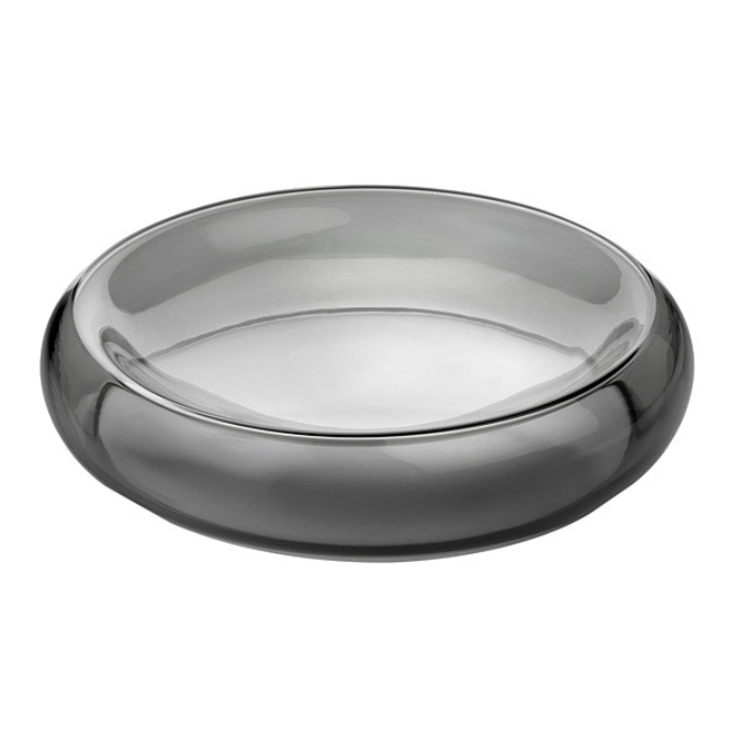 DUPLEX Glasschale, grau D35cm, H7.5cm
