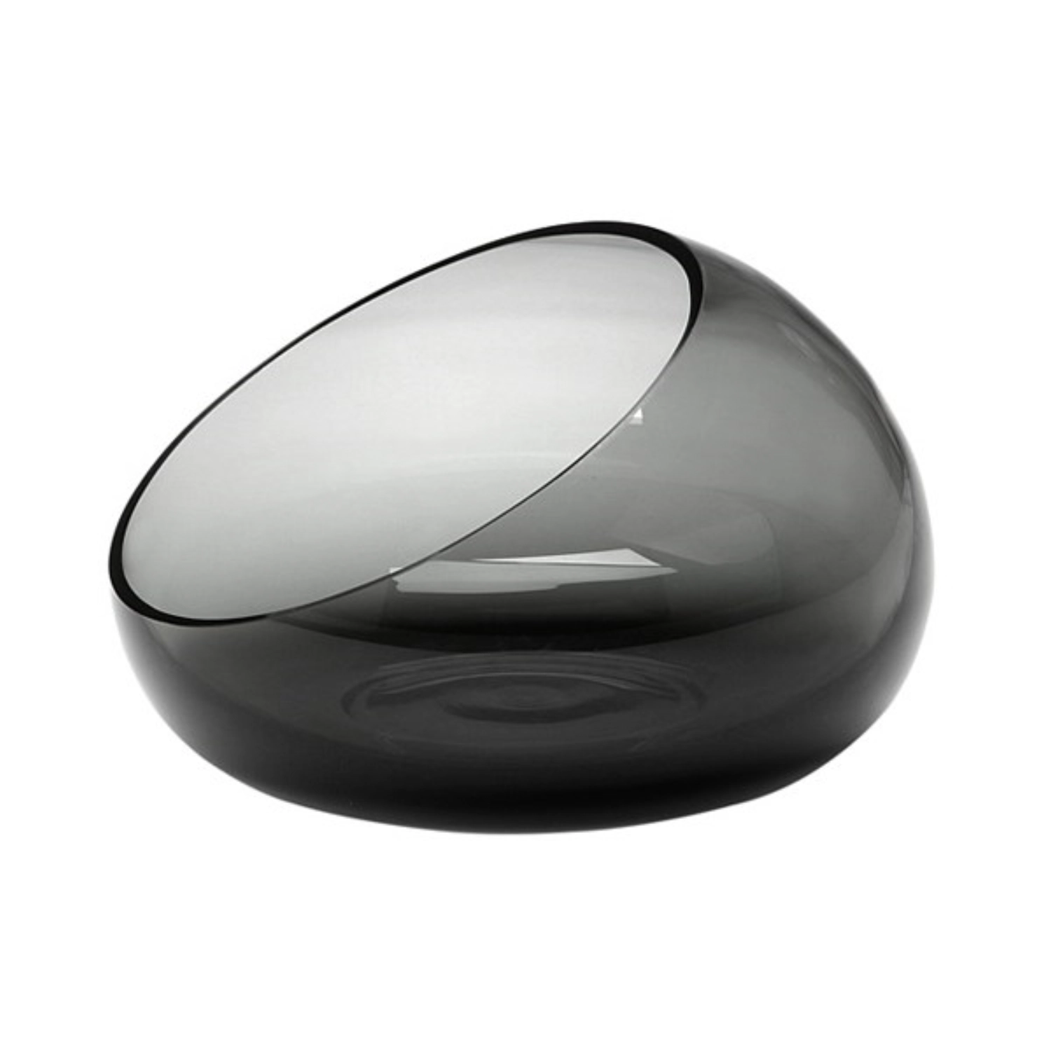 CAVE coupe en verre, gris D18cm, H11.5cm