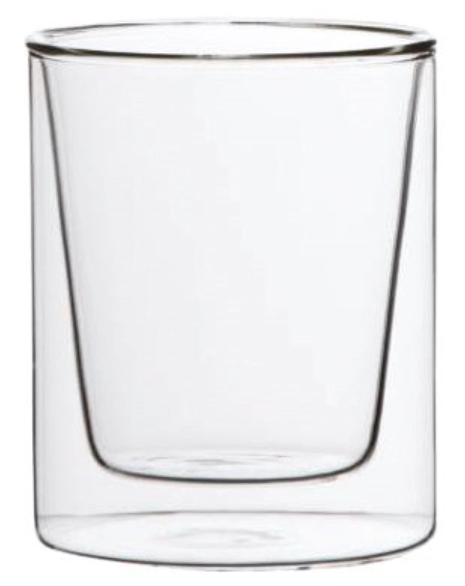 Set de 6 gobelets en verre, double paroi, d8cm, h10cm, 0.28l