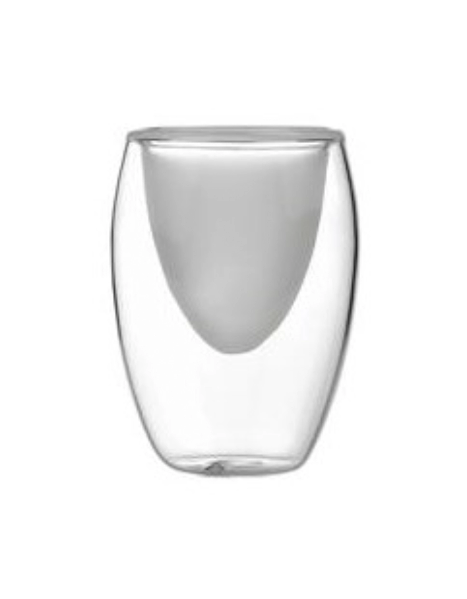 Lot de 6 coupelles en verre, double paroi satinée/claire, D6