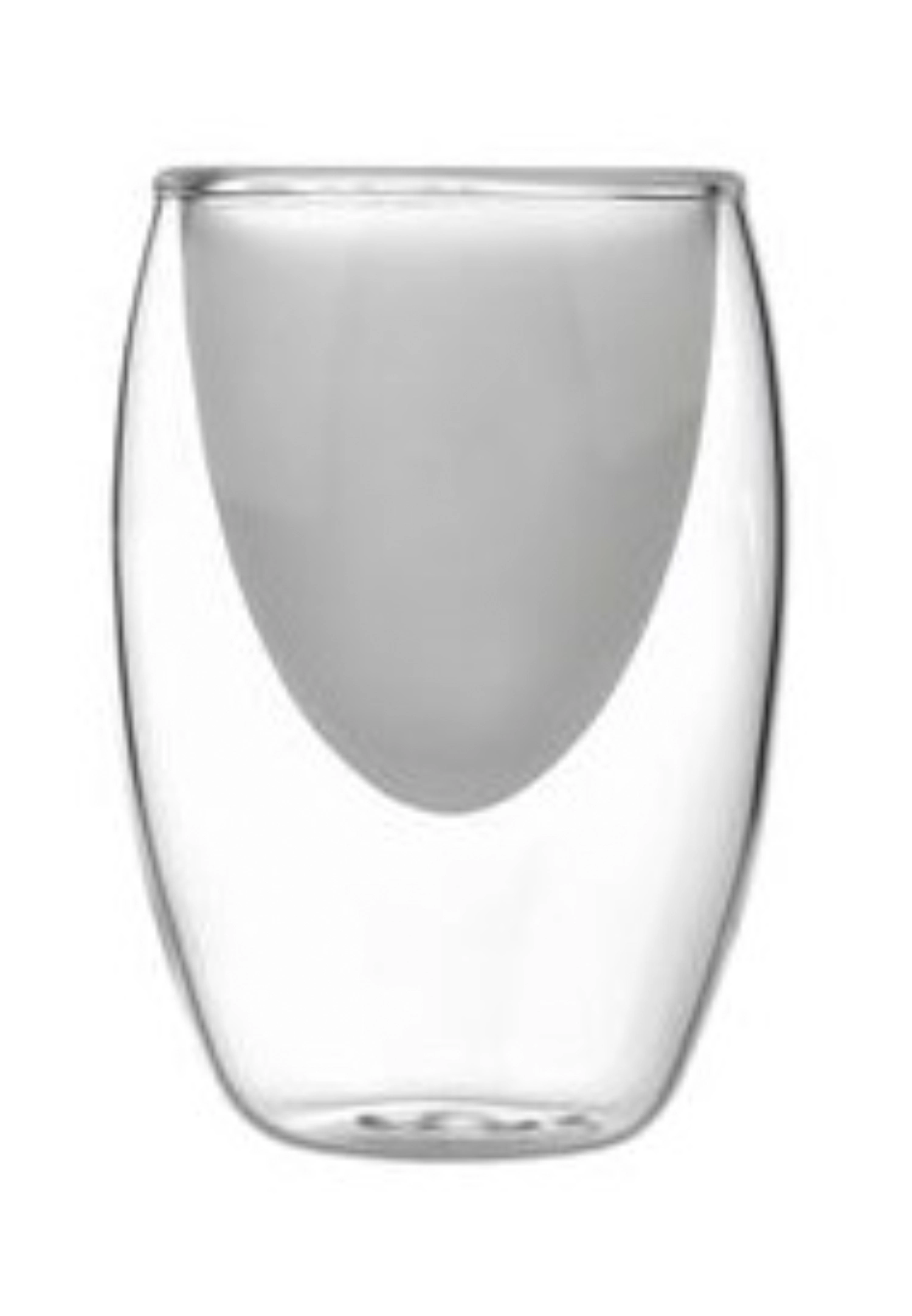 Lot de 6 coupes en verre, double paroi satinée/claire, D6.5c