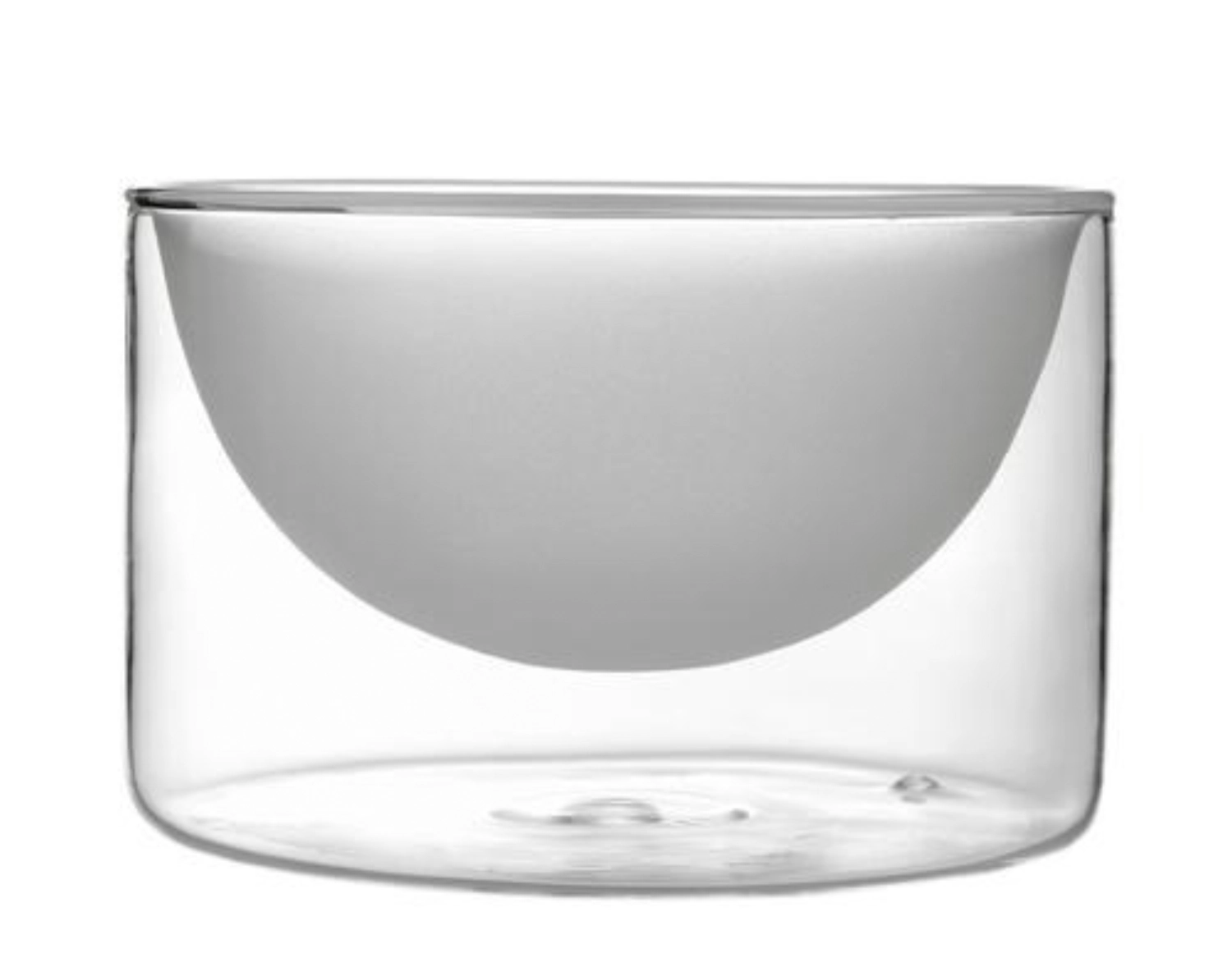 6 coupes halfmoon, double paroi, satiné/clair, d12cm, h7.5cm