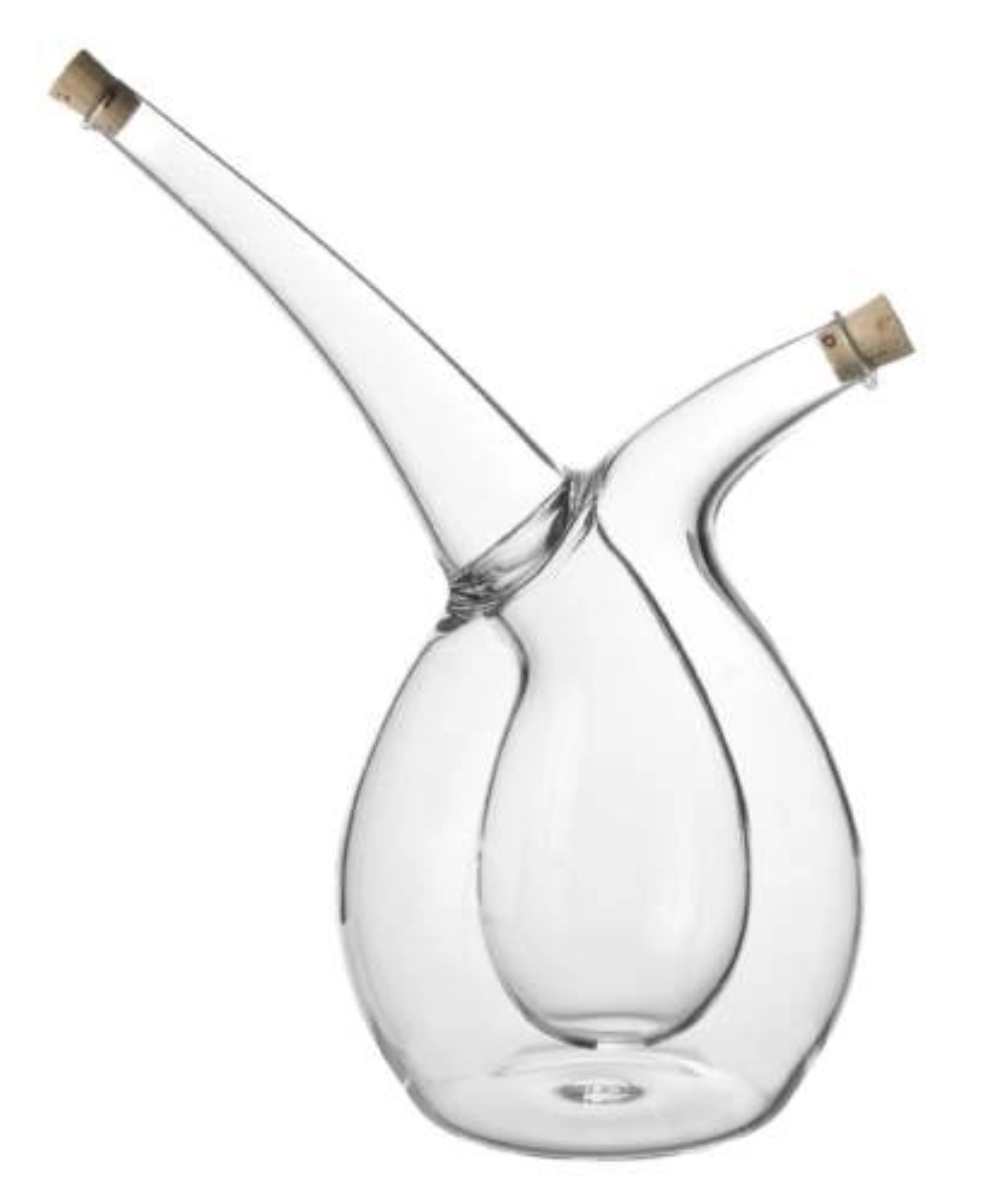 Bouteille de vinaigre/huile avec 2 bouchons H16.5cm, 0.08/0.
