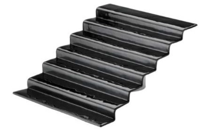 Glas-Treppe, schwarz, 55x42cm