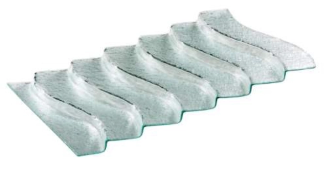 Glas-Treppe gewellt, klar 67x40cm