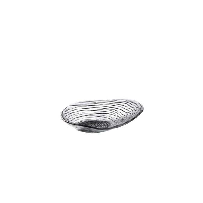 6er Set Glasteller, schwarzgrau, D20cm, H2.5/4.5cm