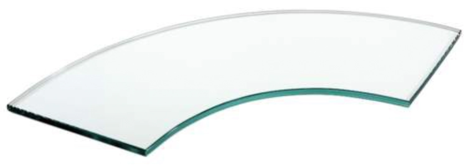 2er Set KURVE 90° Glas-Buffetplatte, Glas, klar, 65x28cm