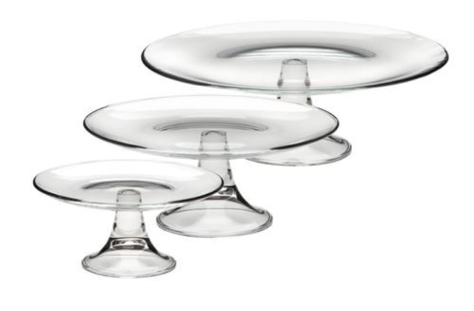 Présentoir à pâtisseries/gâteaux, verre clair D33.5cm, H11cm