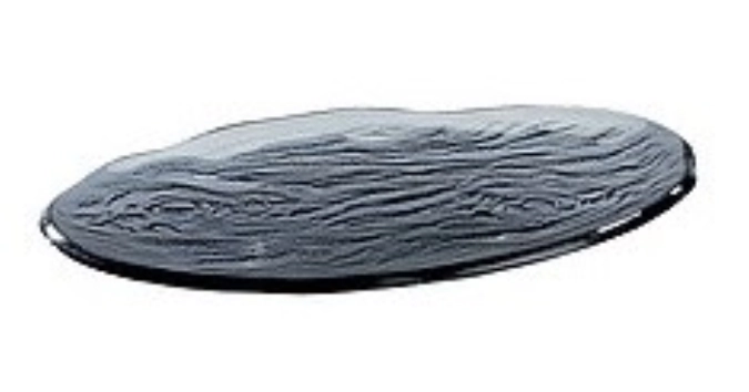 3er Set Glasteller/Platte oval, schwarzgrau, 33x24cm