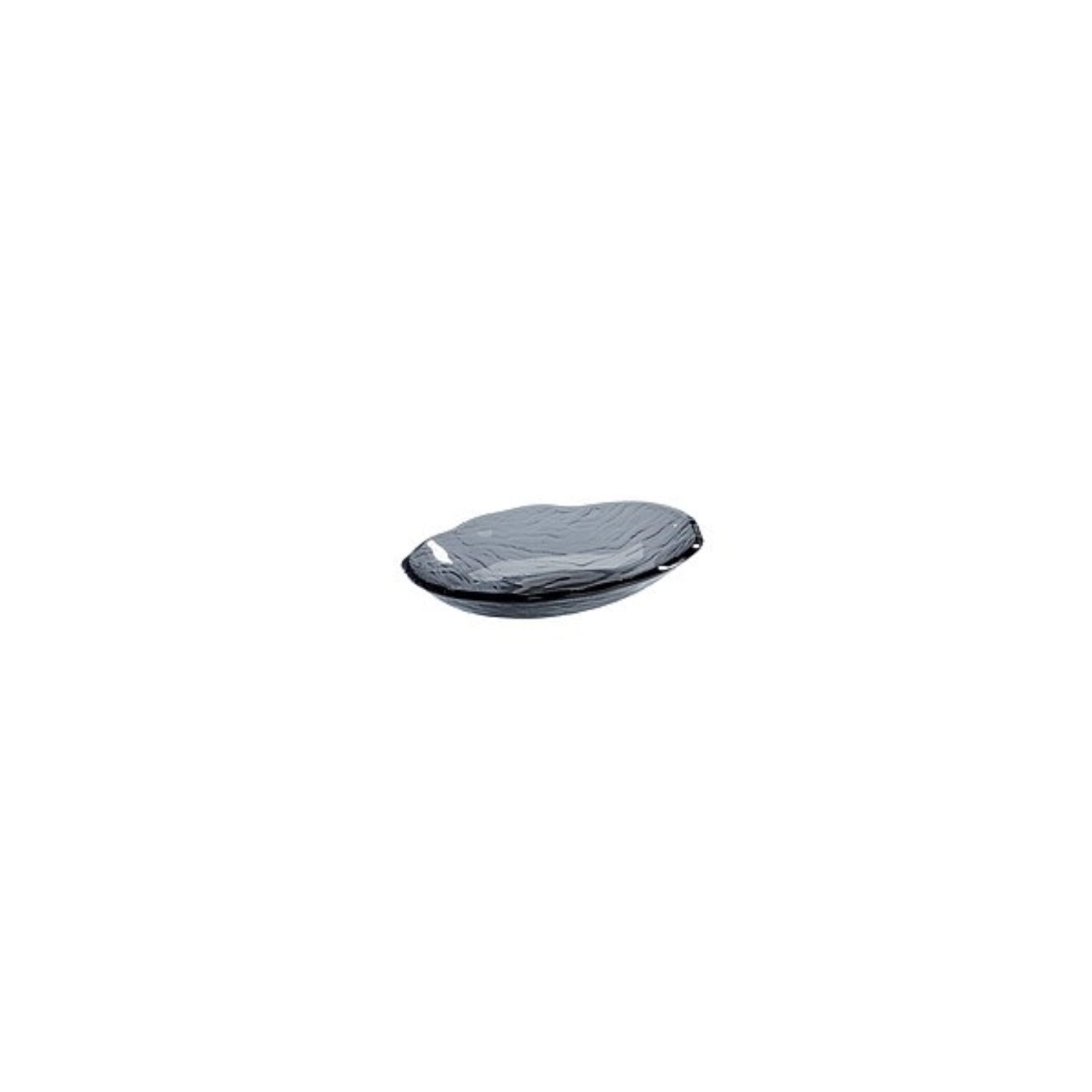 3er Set Glasschale oval, schwarzgrau, 26.5x19.5cm, H4.5cm