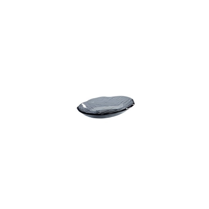 3er Set Glasschale oval, schwarzgrau, 26.5x19.5cm, H4.5cm