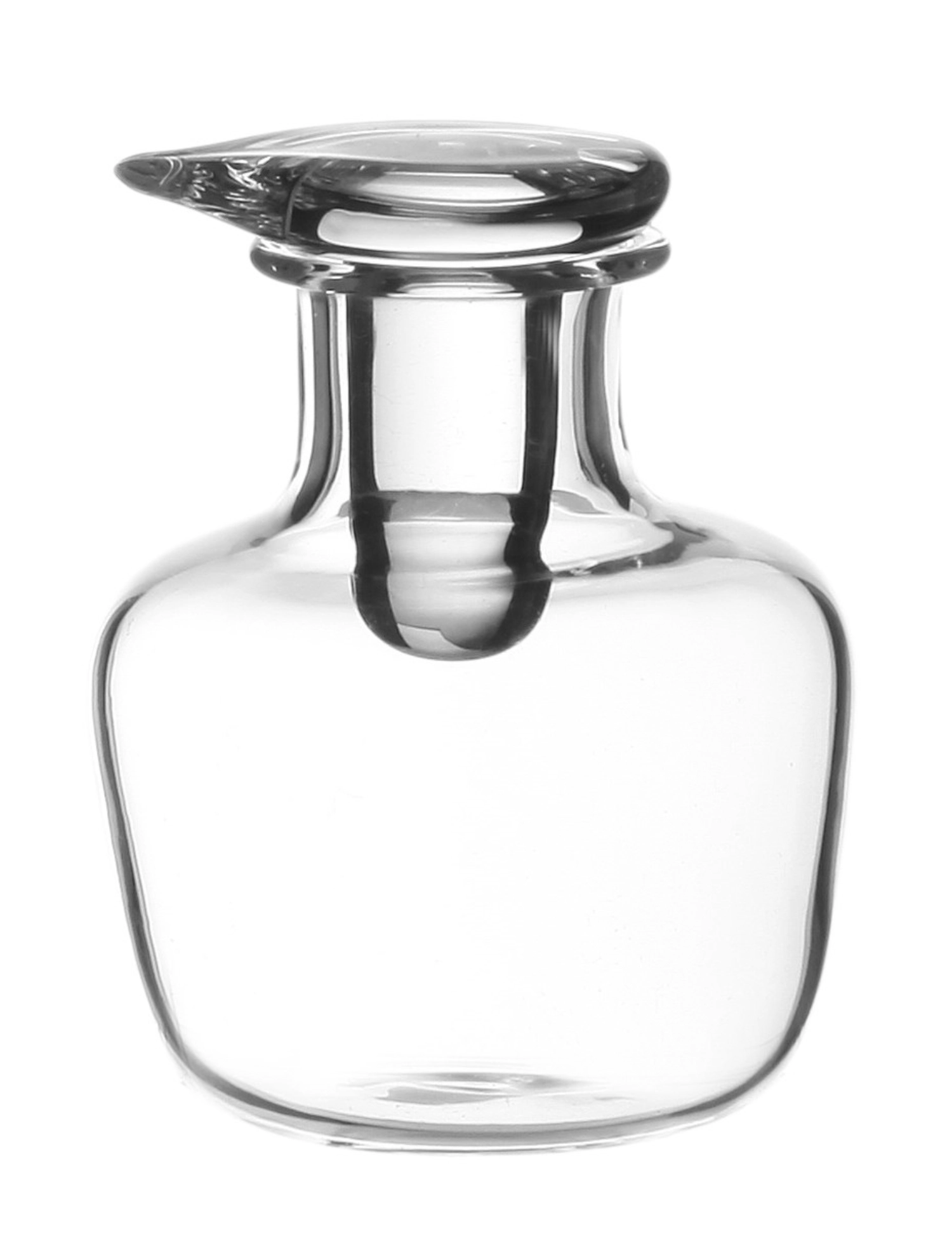 Glas-Miniatur-Flasche m. Stopfen, klar, 0.03L