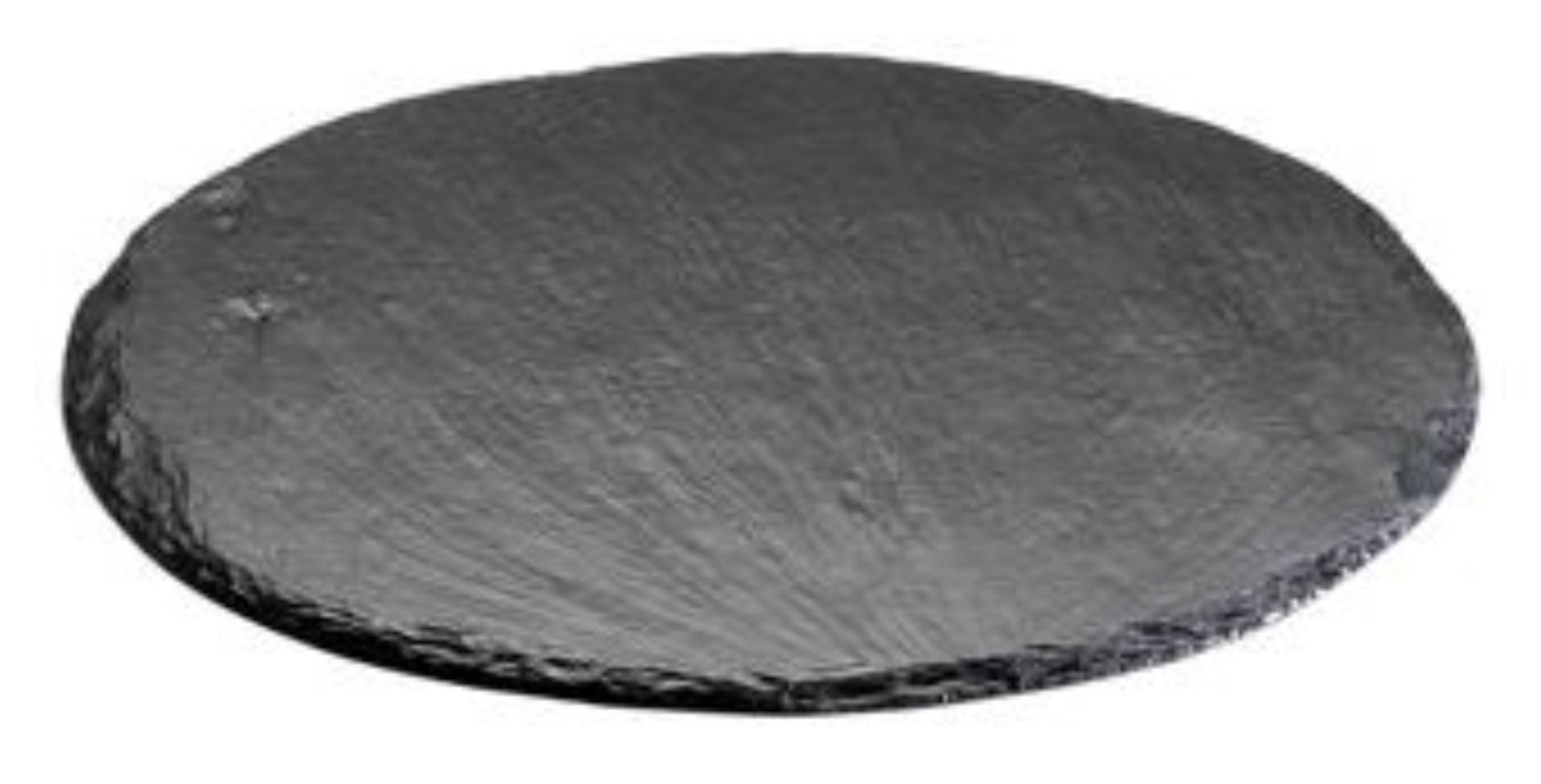 Buffetplatte mit Gummifüssen, Schiefer, D60cm