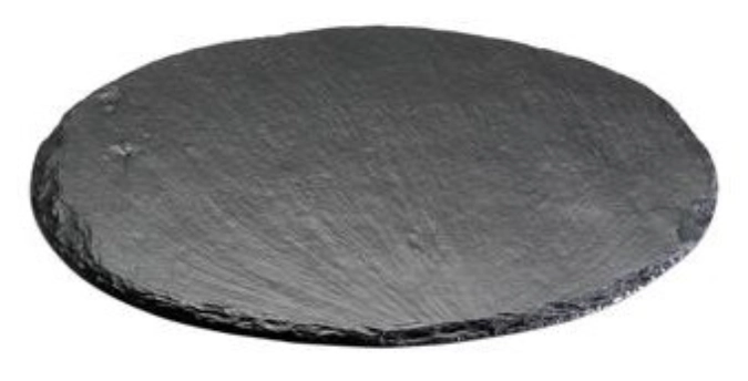 Buffetplatte mit Gummifüssen, Schiefer, D60cm
