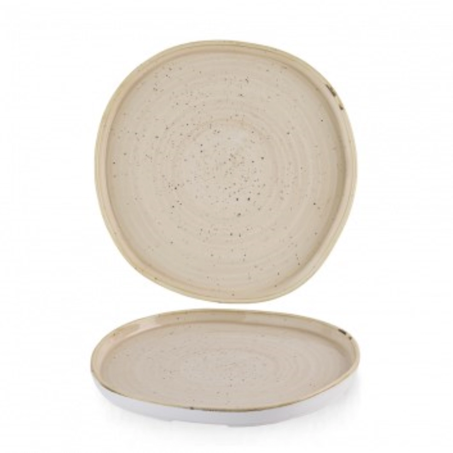 Stonecast Nutmeg Cream Assiette plate gaufrée organique