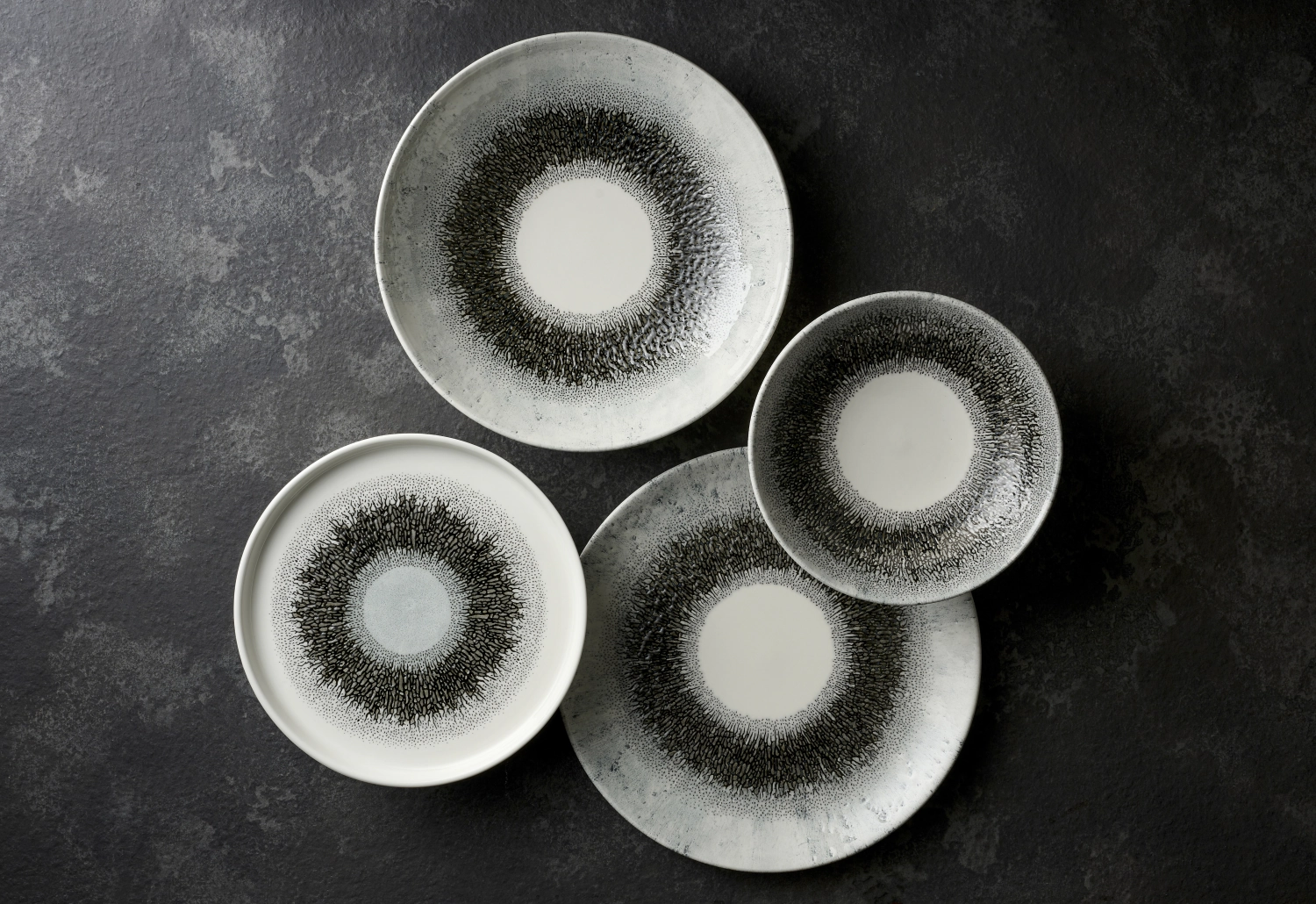 S.P. Fusion Quartz Black Coupe Assiette plate