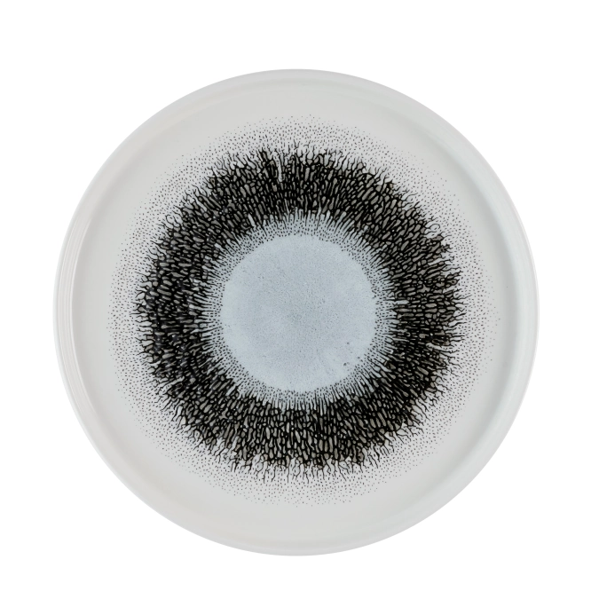 S.P. Fusion Quartz Black Assiette plate gaufrée