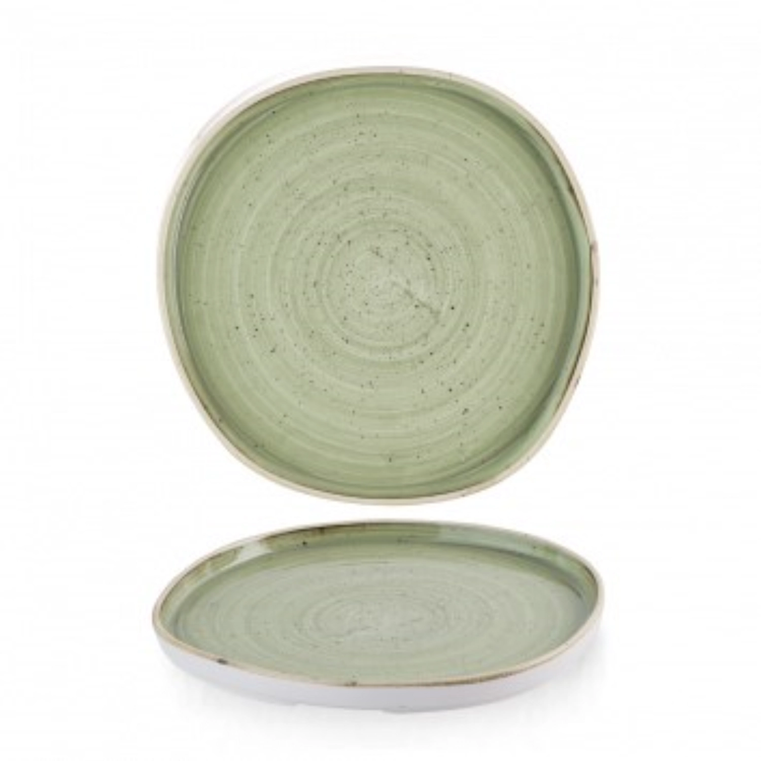 Stonecast Sage Green Assiette plate gaufrée bio