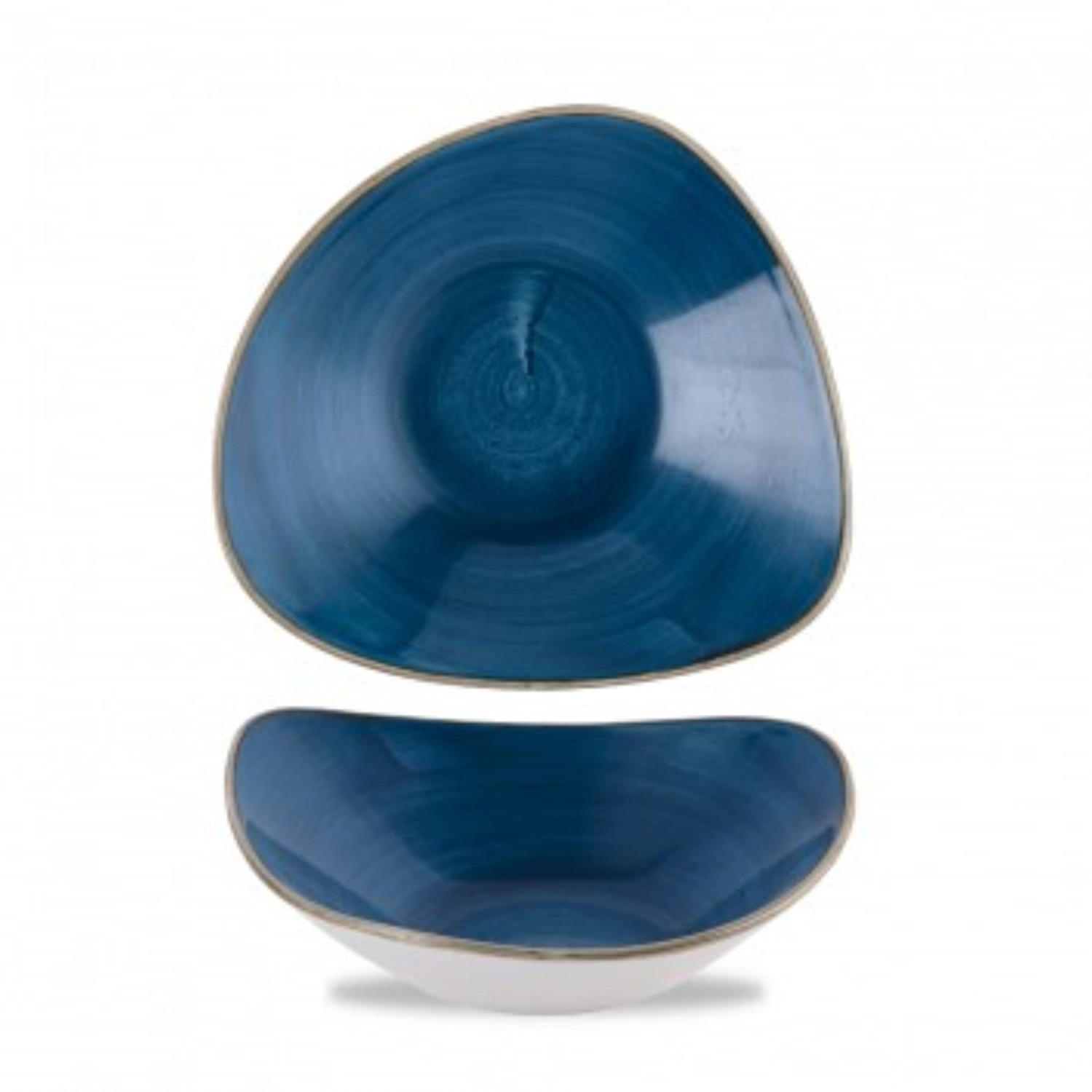 Stonecast Java Blue Triangle Assiette creuse