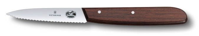 Wood, Couteau à légumes, 8 cm, à lame ondulée, érable