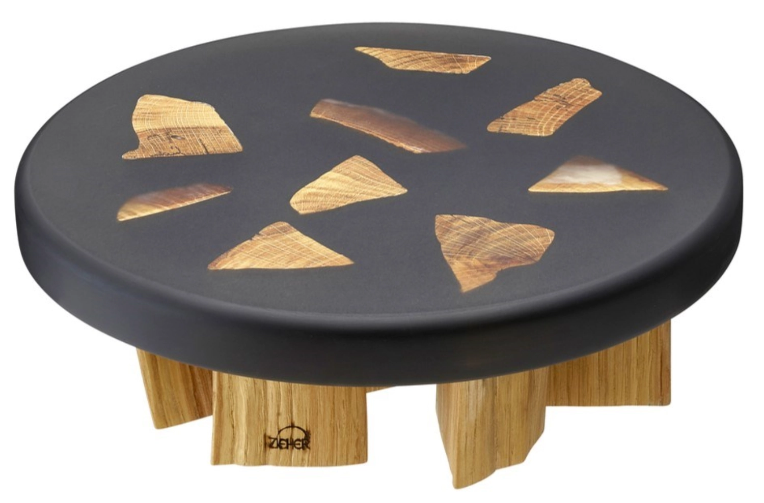 Buffetdisplay STOMP schwarz, Eichenholz, D27cm H8cm