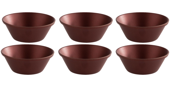 6er Set Dipschälchen D6cm H2.5cm, Edelstahl, kupferrot