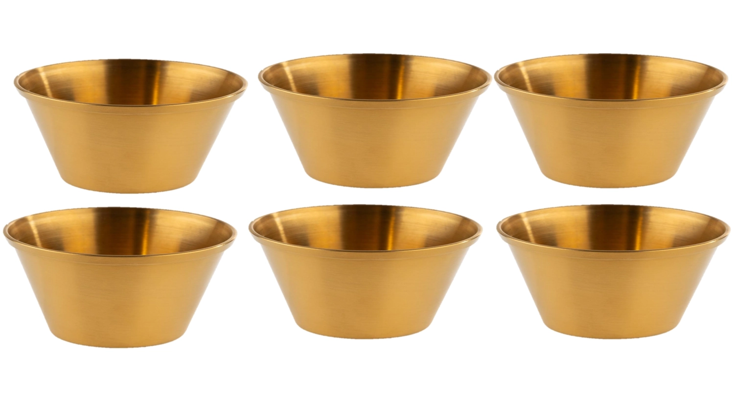 6er Set Dipschälchen D6cm H2.5cm, Edelstahl, Antik gold