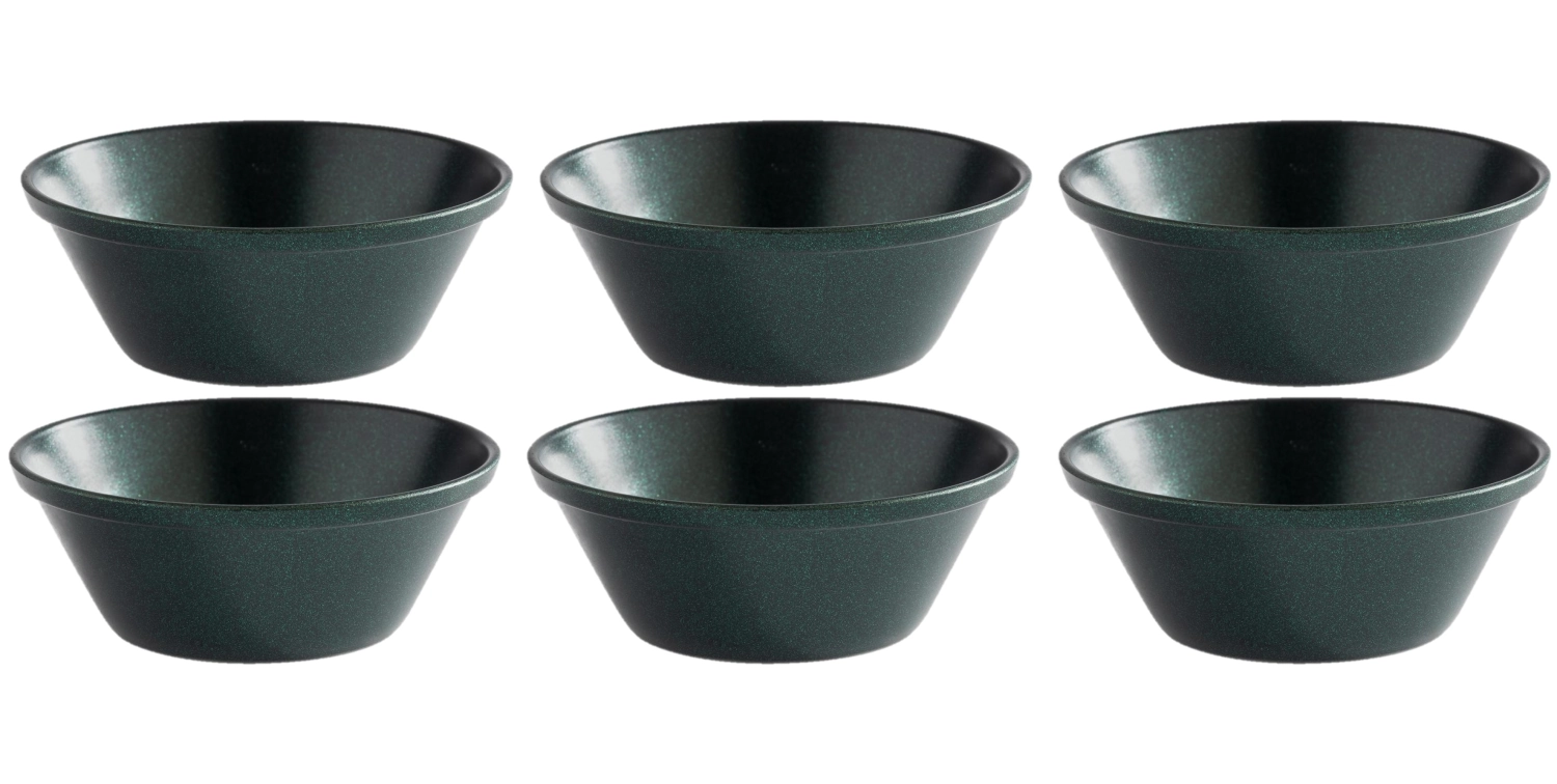 6er Set Dipschälchen D6cm H2.5cm, Edelstahl, grün