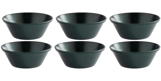 Lot de 6 coupes à dip D6cm H2.5cm, acier inoxydable, vert