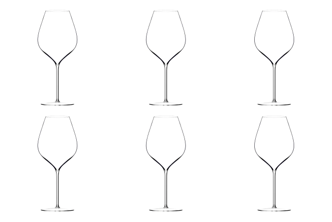 6er Set A. Lallement N1 Rotweinglas mundgeblasen