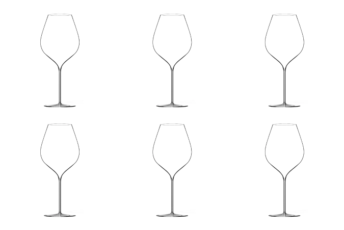 6er Set A. Lallement N2 Rotweinglas mundgeblasen