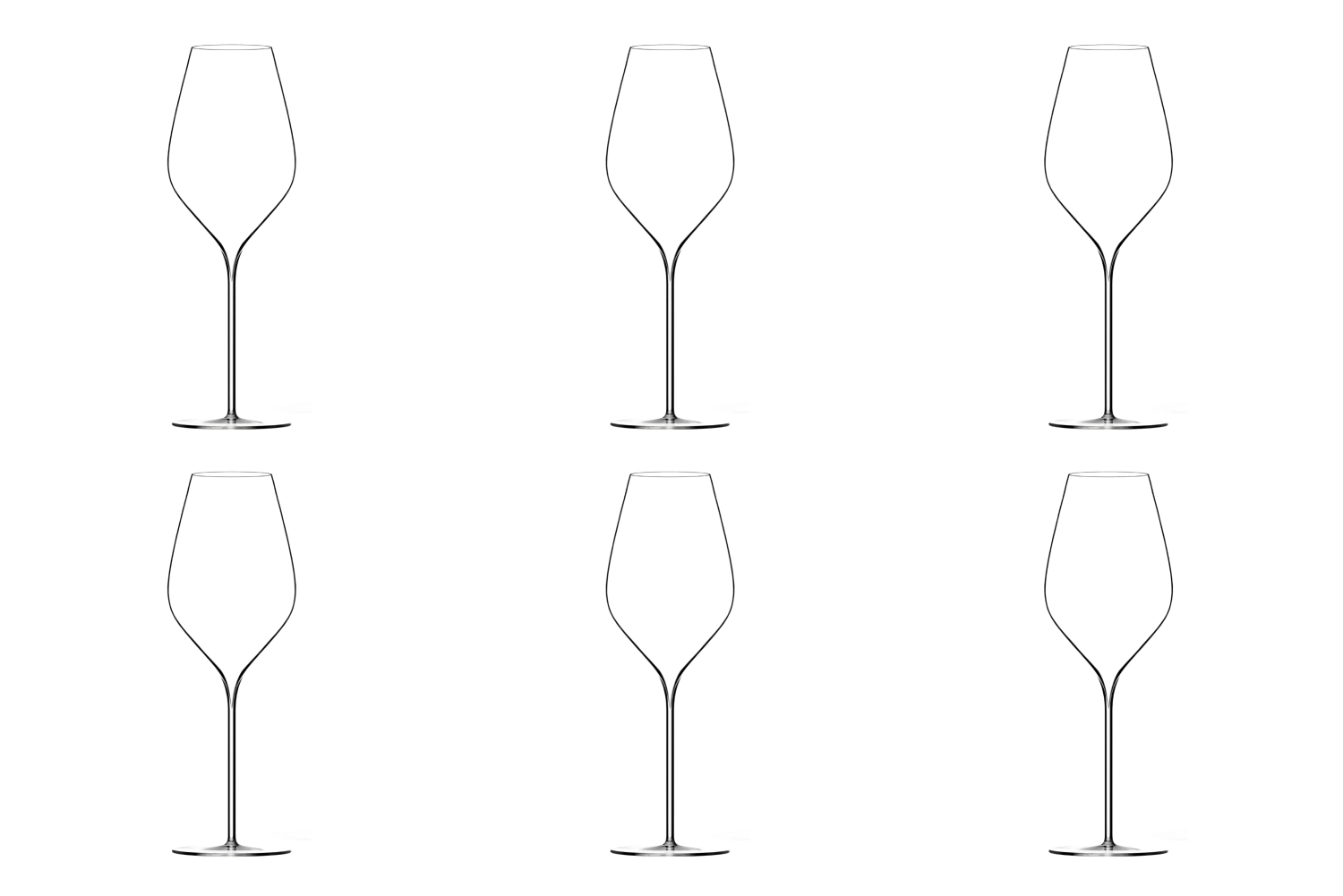 6er Set A. Lallement N4 Champagnerglas mundgeblasen