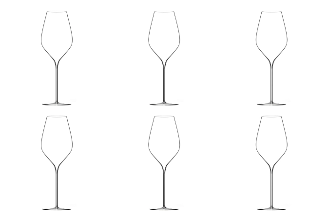 6er Set A. Lallement N4 Champagnerglas mundgeblasen