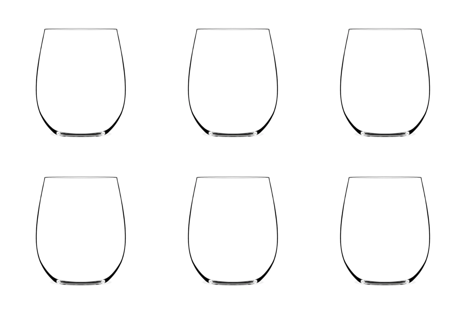 Set de 6 a. lallement n7 verres à eau 36cl