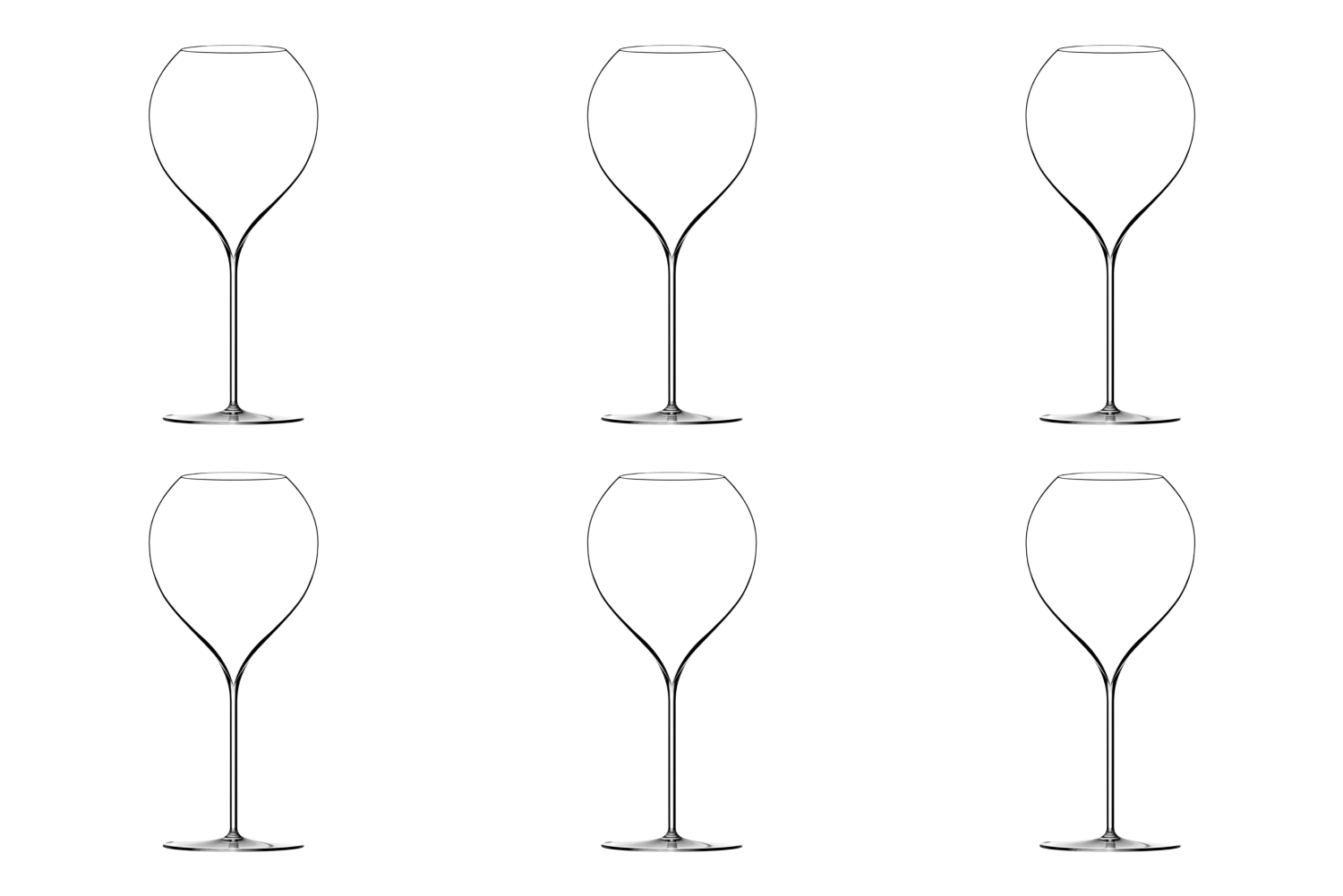 6er Set P. Jamesse Synergie Universalglas mundgeblasen