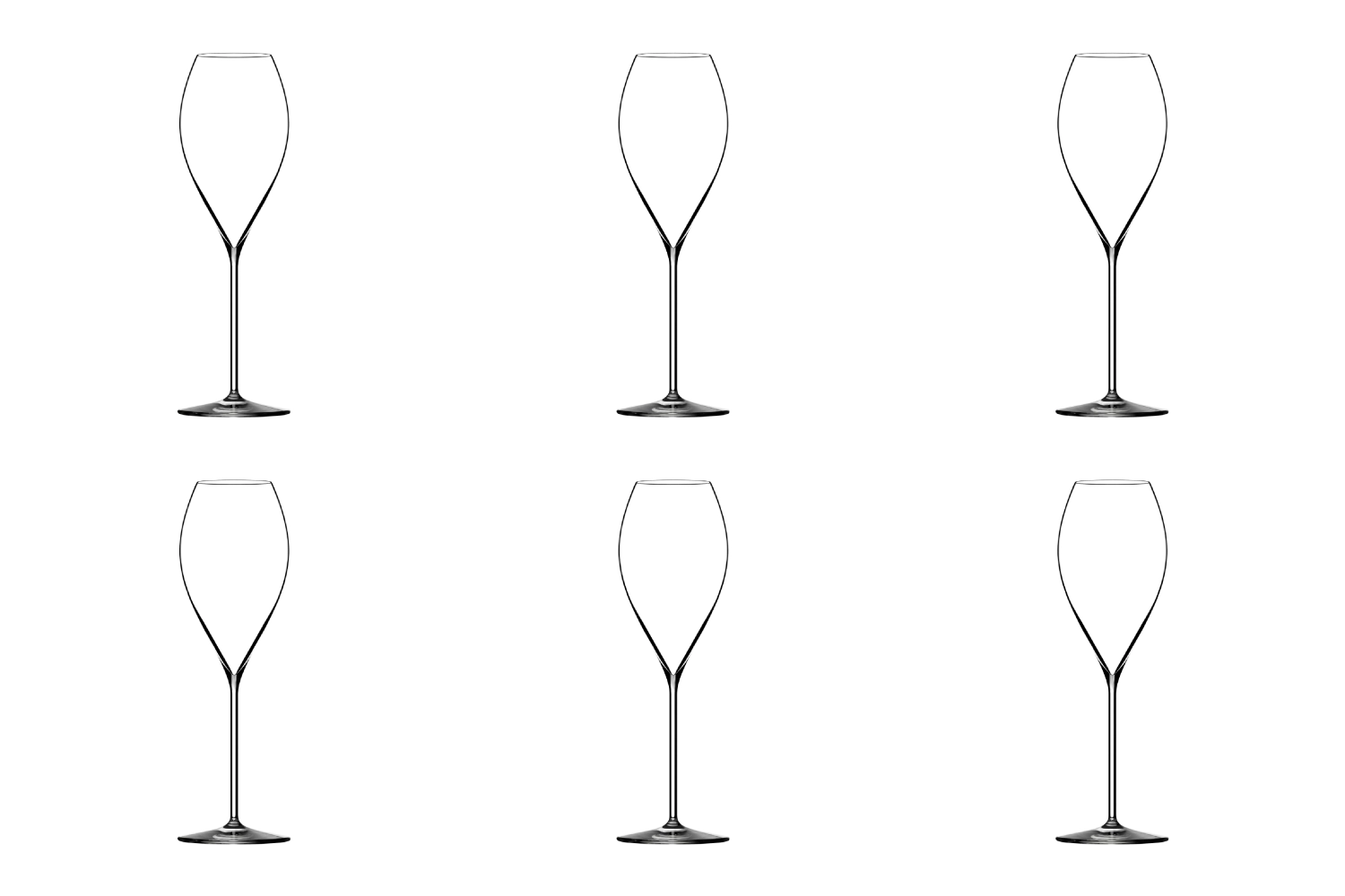 6er Set P. Jamesse Initial Champagnerglas